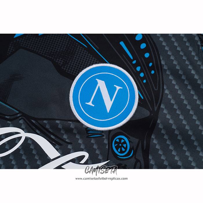 Chandal del Napoli 2025-2026 Manga Corta Negro - Pantalon Corto